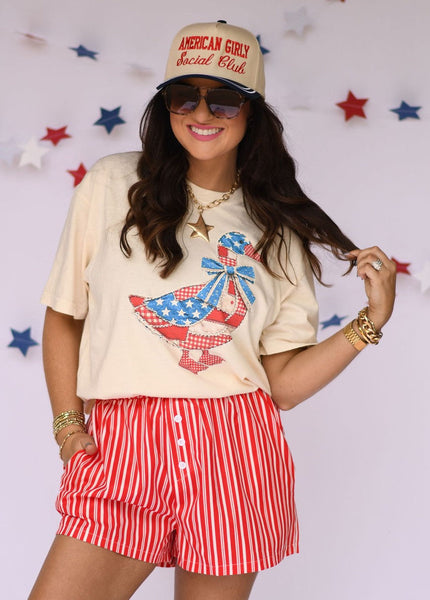 Patriotic Patchwork Goose Tee/Tank - Cracked Ginger
