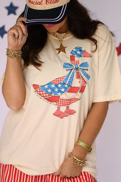 Patriotic Patchwork Goose Tee/Tank - Cracked Ginger