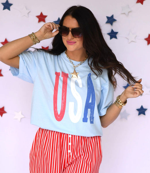 TALL USA TEE - Cracked Ginger