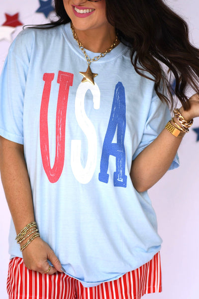 TALL USA TEE - Cracked Ginger