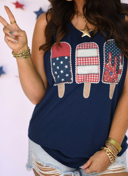 LACE POPSICLES TEE/TANK - Cracked Ginger