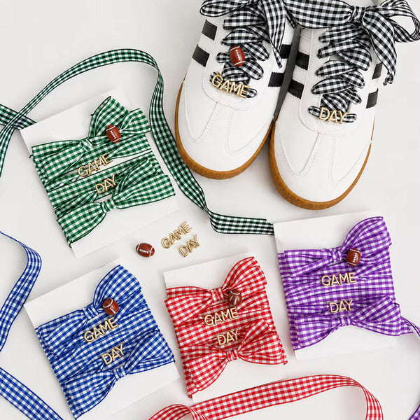 Game Day Gingham Shoe Laces *PRE ORDER* - Cracked Ginger