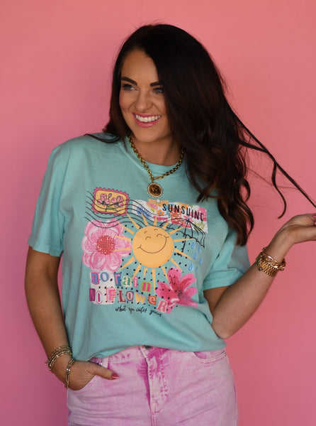 No Rain No Flowers Collage Tee - Cracked Ginger