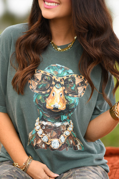 Boujee Duck In Glasses Tee/Long Sleeve - Cracked Ginger