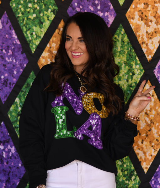 NOLA Faux Sequins Sweatshirt - Cracked Ginger