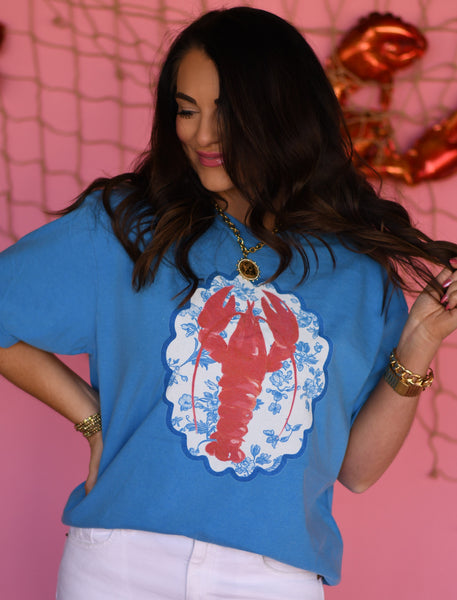 Crawfish Chinoiserie Tee - Cracked Ginger