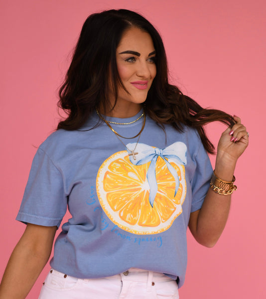 Lemon Bow Tee - Cracked Ginger