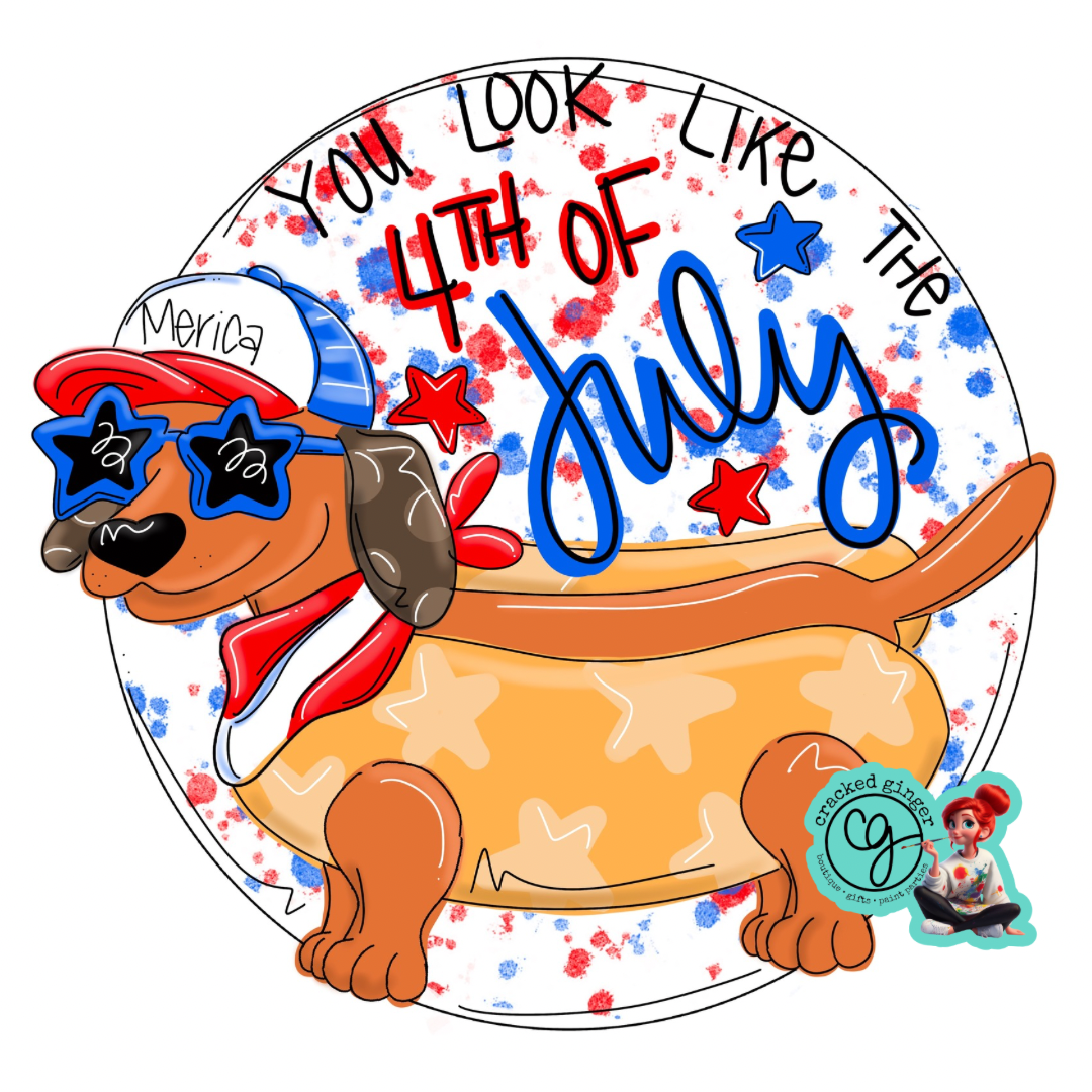 Fourth of July Weiner Dog Cutouts and Kits