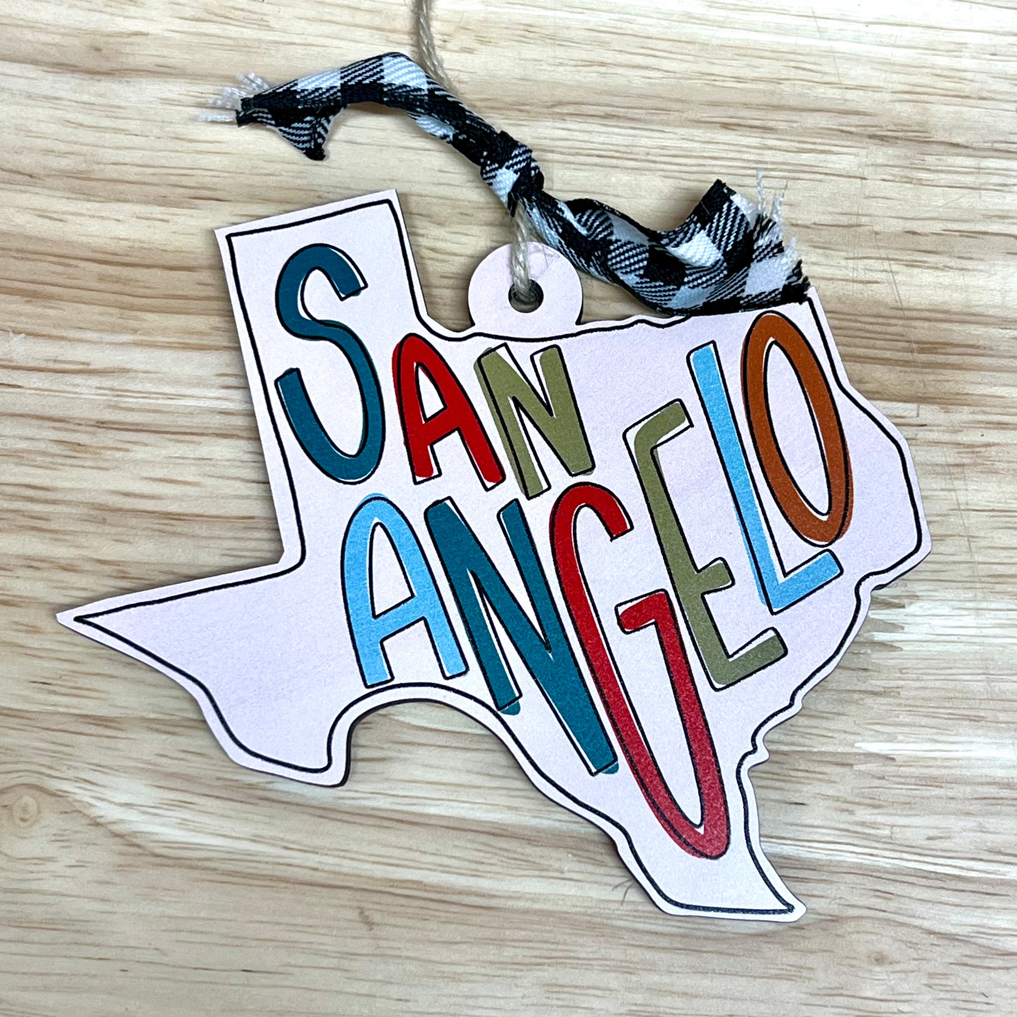 San Angelo wooden ornament