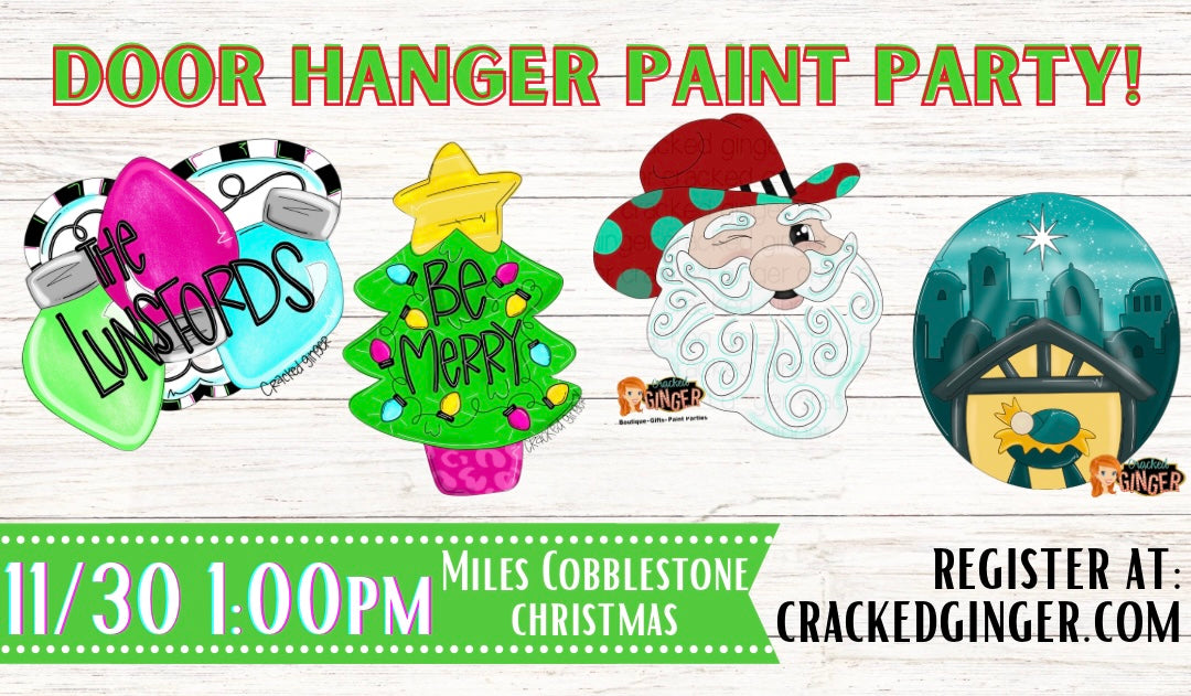 Paint Party at Miles Cobblestone Christmas 11/30