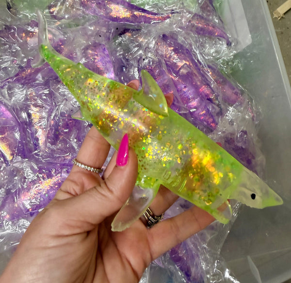 RTS Glitter Shark Squishy - Cracked Ginger