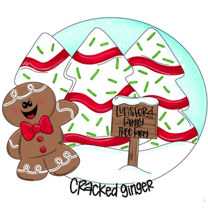 Snack Cake Tree Farm with Gingerbread man Cutouts and Kits