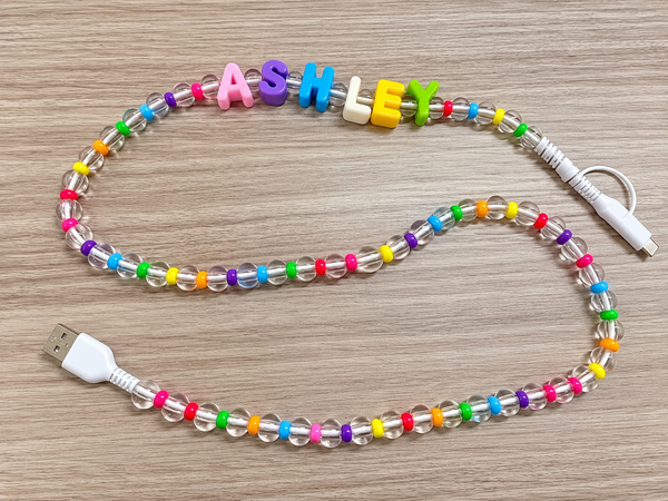 Girls Custom Beaded Phone Charger *DEAL DAYS DEAL* - Cracked Ginger