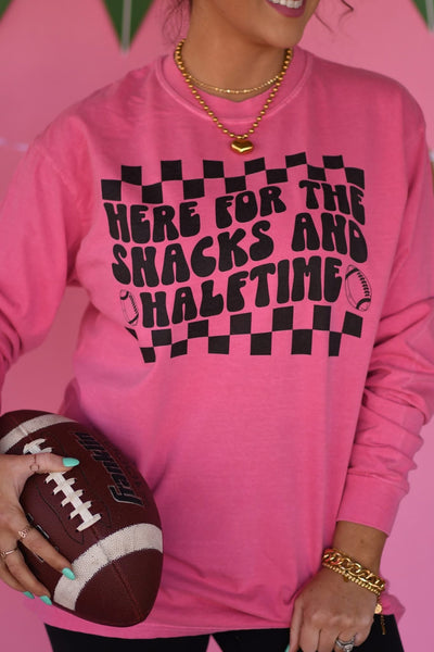 Here For The Snacks and Halftime Long Sleeve/Tee - Cracked Ginger