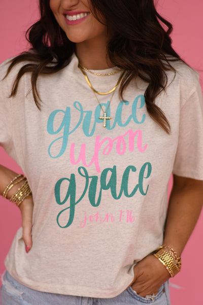 Grace Upon Grace Mock Neck Boxy Crop - Cracked Ginger