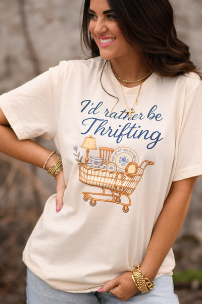 I’d Rather Be Thrifting Tee - Cracked Ginger