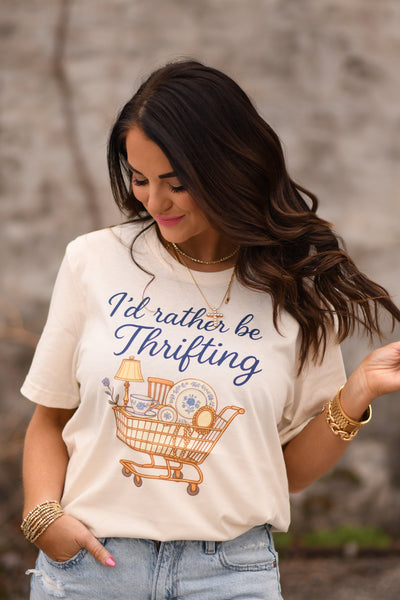 I’d Rather Be Thrifting Tee - Cracked Ginger