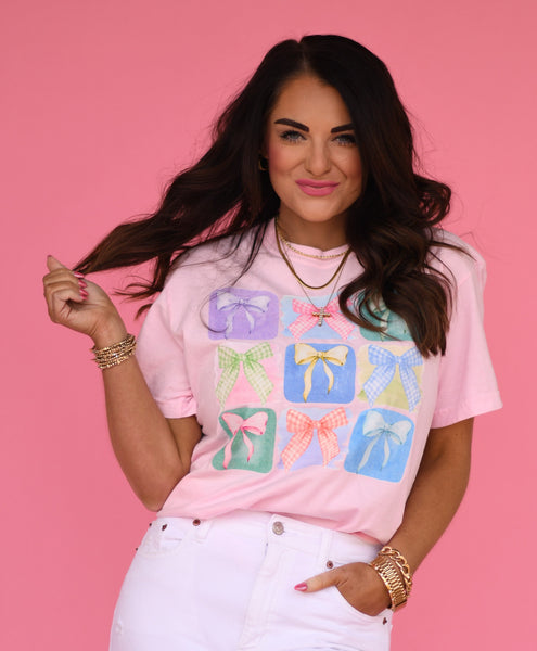 Pastel Bows Tee - Cracked Ginger