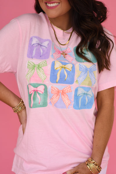 Pastel Bows Tee - Cracked Ginger