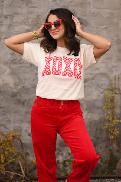 RTS XOXO Checkered Tee