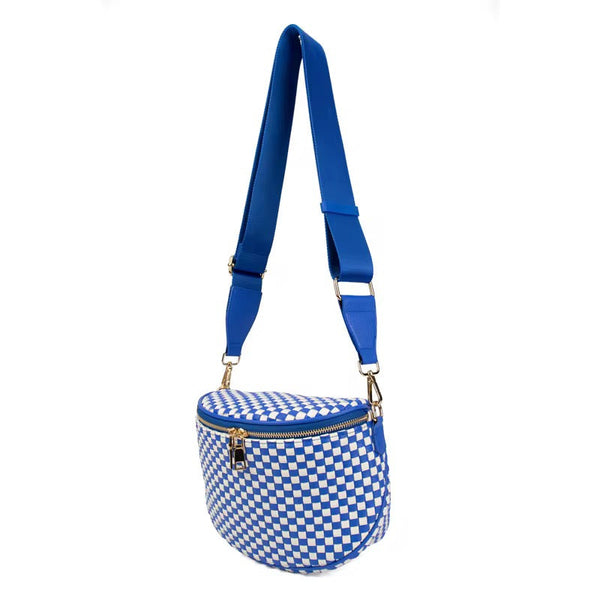 Woven Checkered Crossbody Bag *Pre Order* 22 Colors - Cracked Ginger