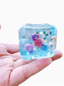 Blue Under The Sea Cube Squishy - READY TO SHIP - Cracked Ginger