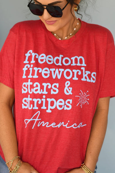 RTS Freedom Fireworks Tee - Cracked Ginger