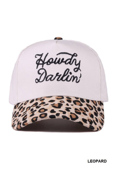 `Howdy Darlin Two Tone Canvas Cotton Cap Zenana Consgt.