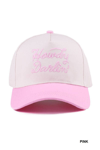 `Howdy Darlin Two Tone Canvas Cotton Cap Zenana Consgt.