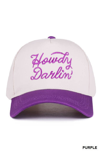 `Howdy Darlin Two Tone Canvas Cotton Cap Zenana Consgt.