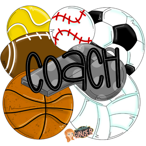 Coach whistle and sports balls Cutouts and Kits