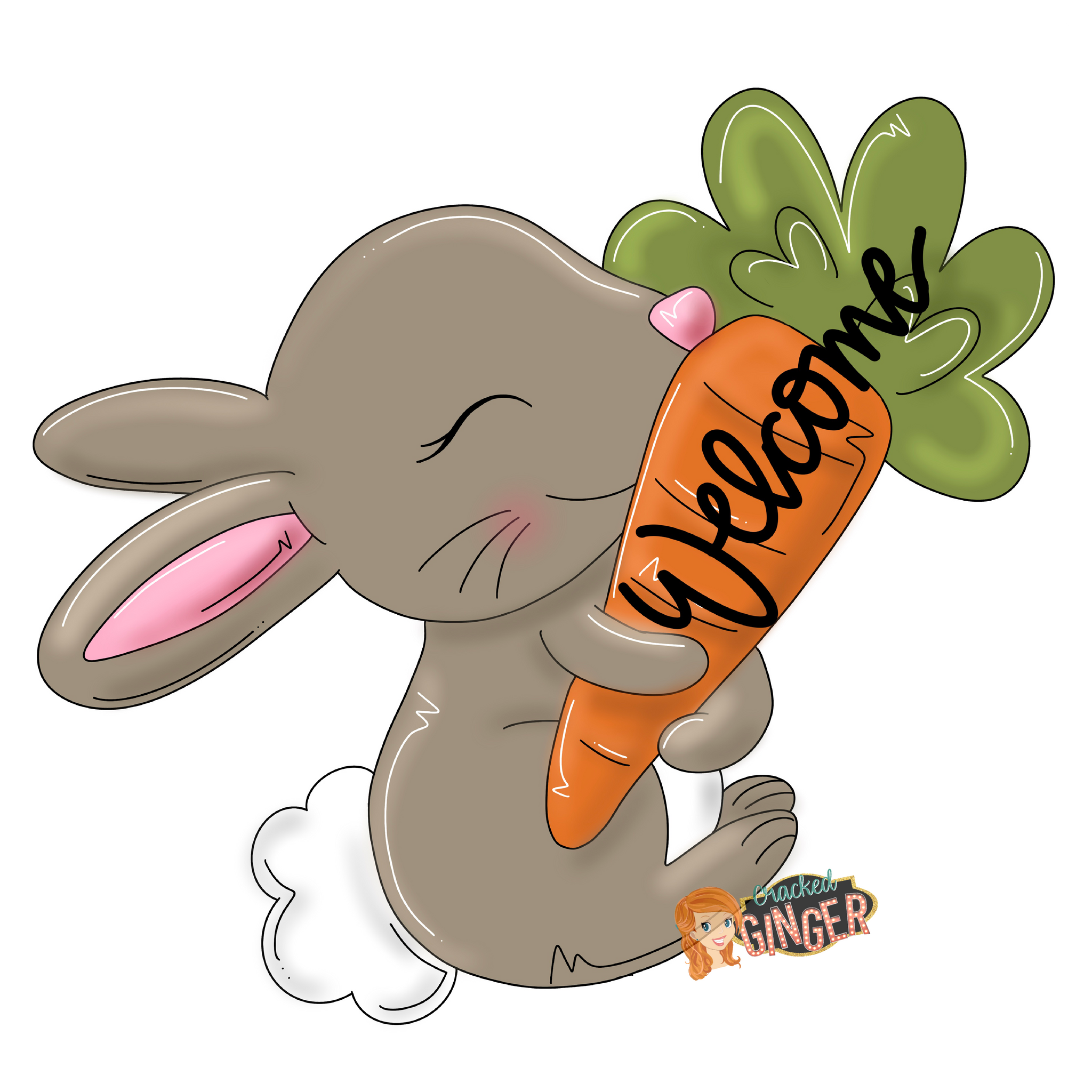 Easter Spring Bunny with carrot Cutouts and Kits