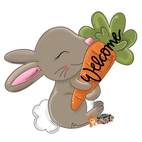 Easter Spring Bunny with carrot Cutouts and Kits