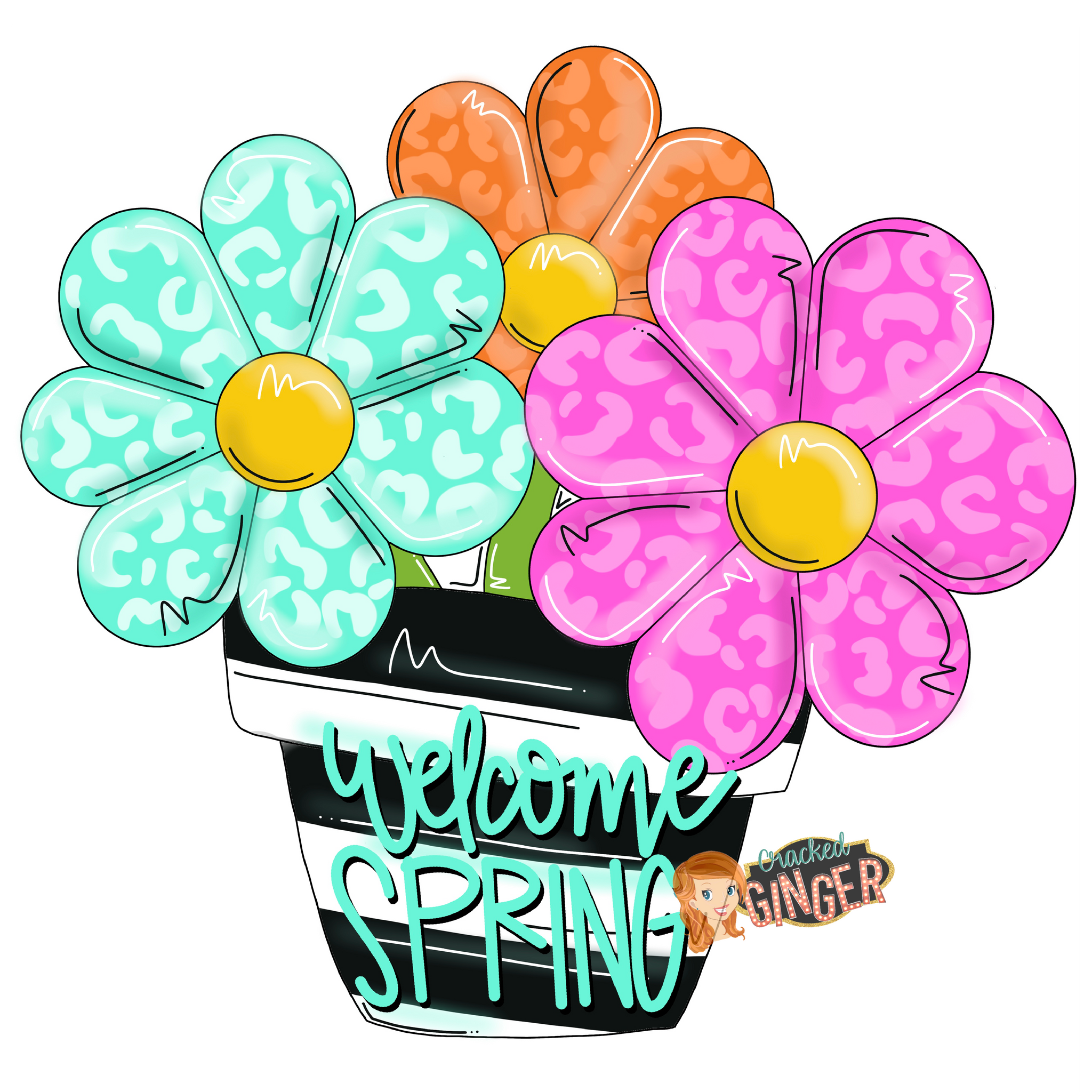 Funky Spring Flower Pot Cutouts and Kits