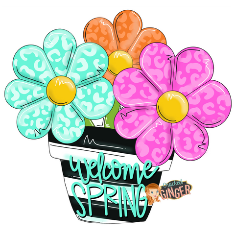 Funky Spring Flower Pot Cutouts and Kits