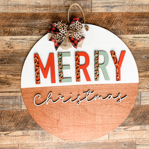 Merry Christmas Leopard accent sign