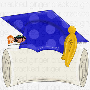 Graduate Hat and Diploma Template