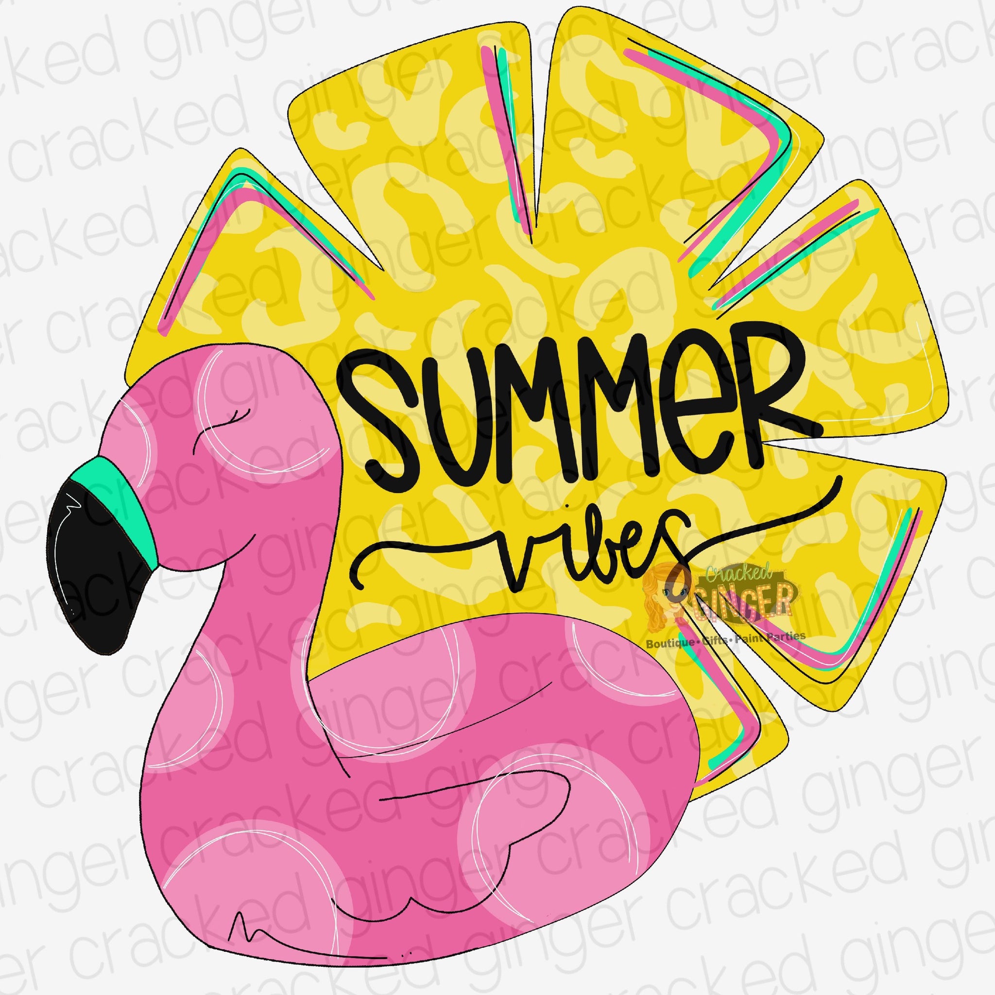 Summer Vibes Flamingo Float and Sun Cutout and Kits
