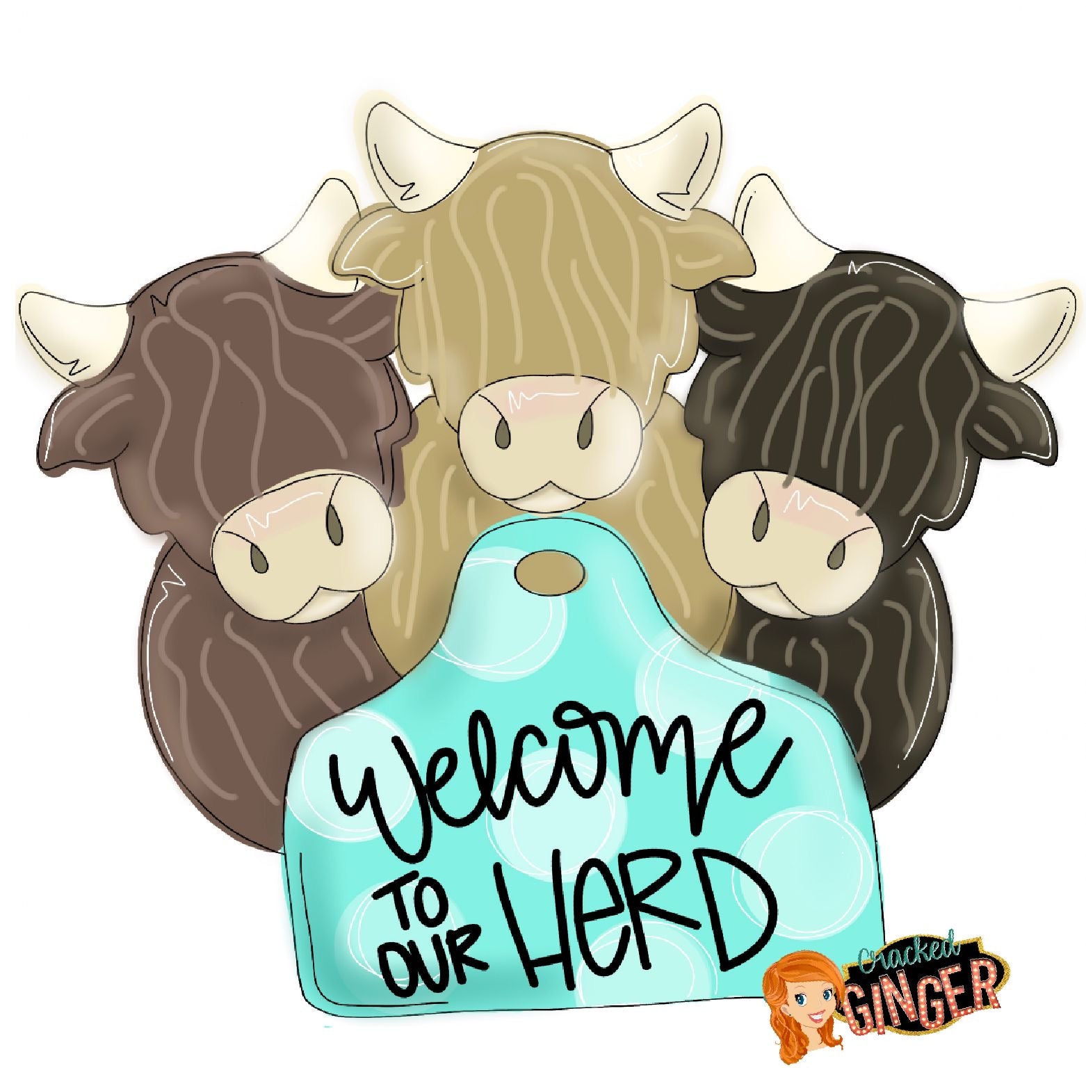 Highland Cow Welcome to our herd Template