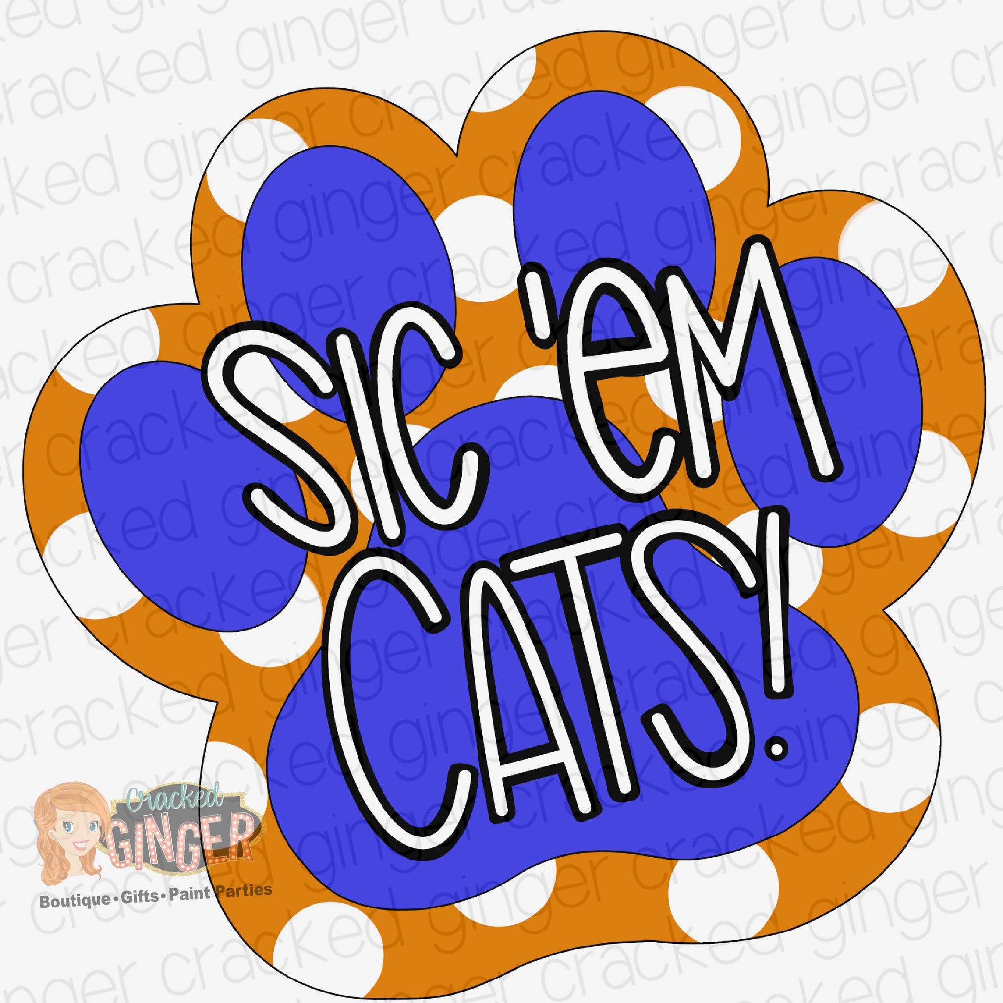 Sic ‘em Cats Paw Cutout and Kits