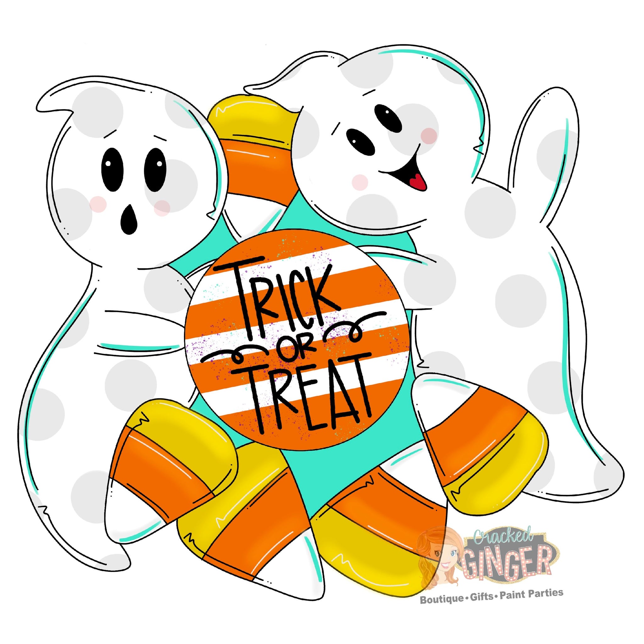 Interchangeable Ghost and Candy Corn Template
