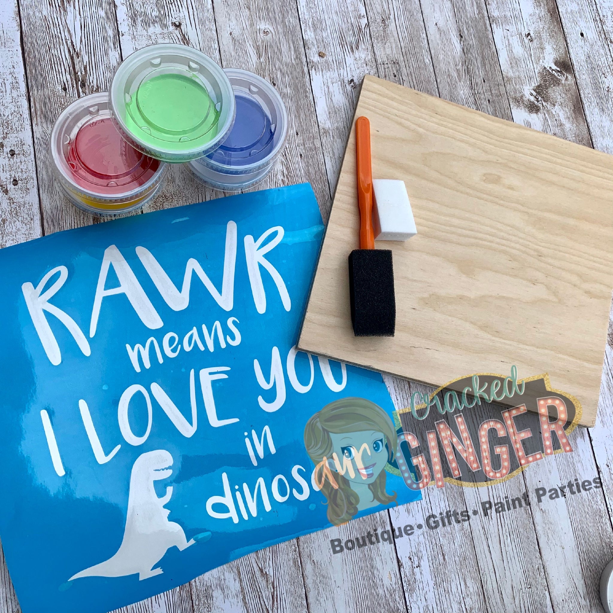 Rawr means I love you stencil sign board paint kit