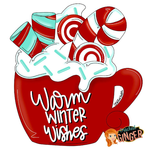 Warm Winter Wishes Cocoa Mug Template