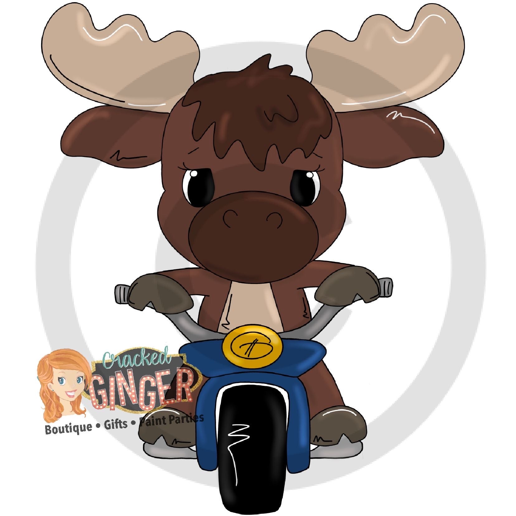 Moose on a motorcycle