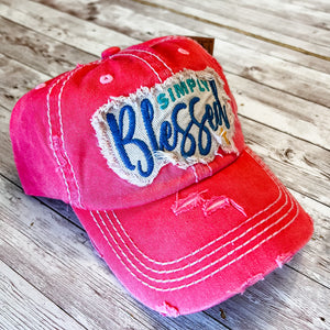 Simply Blessed Coral baseball hat