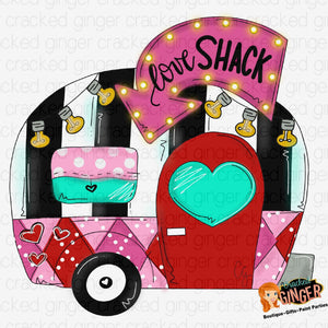 Love Shack Camper Valentines Day Template