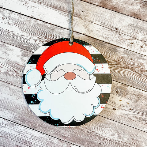 Santa head round ornament
