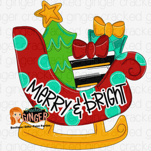 Merry and Bright Sleigh Cutout and Kits