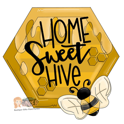Honeycomb Bee home sweet hive Template