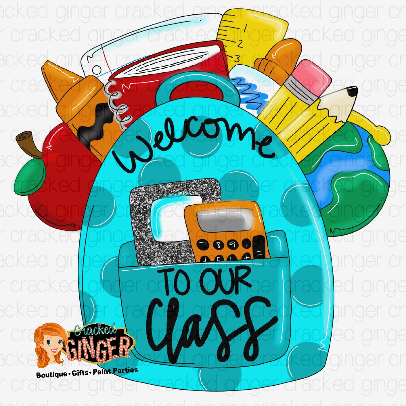 Back To School Backpack Teacher Cutout and Kits